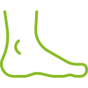 grünes Icon nackter Fuß